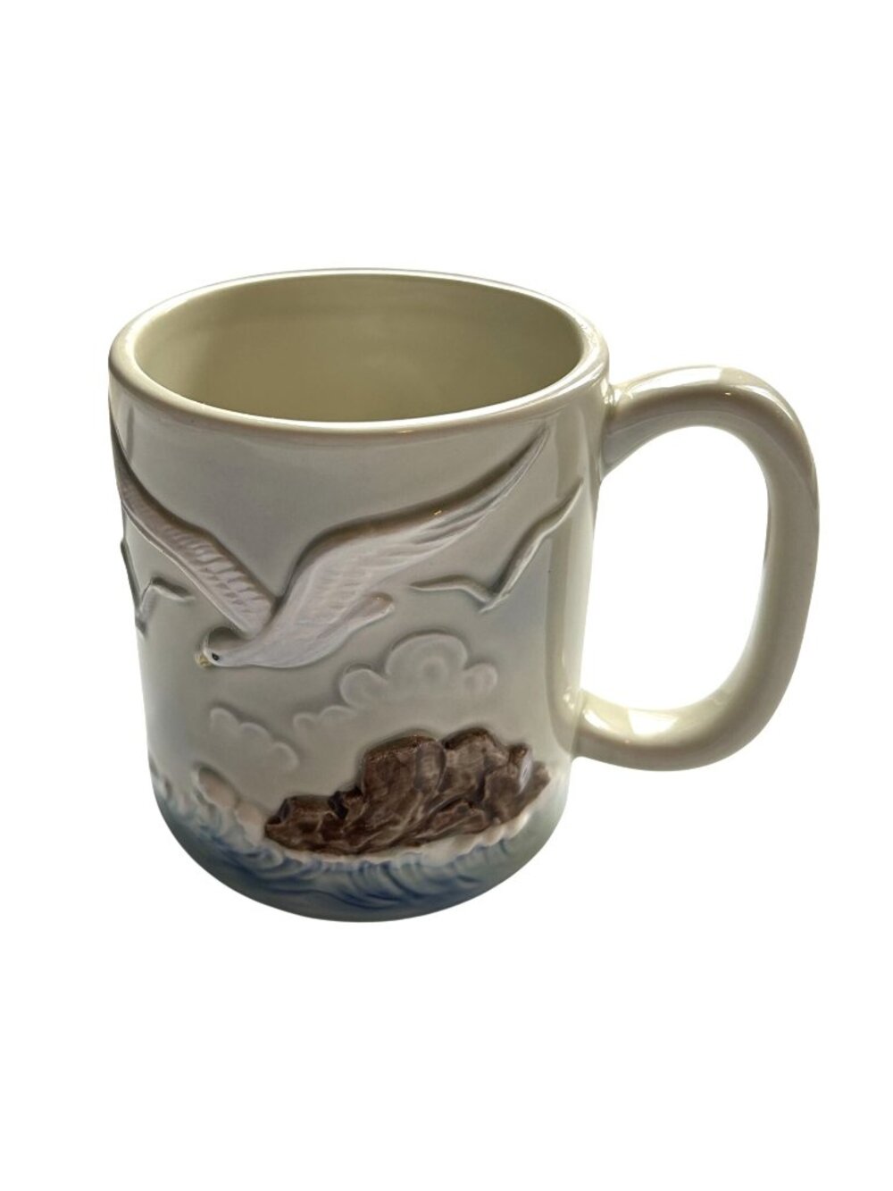 Vintage Otagiri Japan Seagull Coffee Mug With 3D Design Handpainted 4" Ceramic C